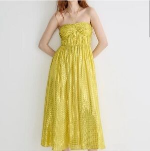J. Crew halter lurex metallic chiffon midi dress Size 4
